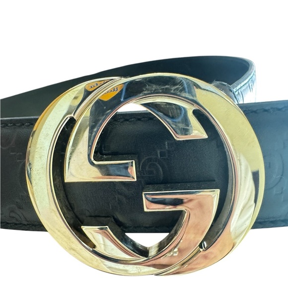 Gucci black belt with interlocking G’s buckle. Size 85 - Picture 2 of 4